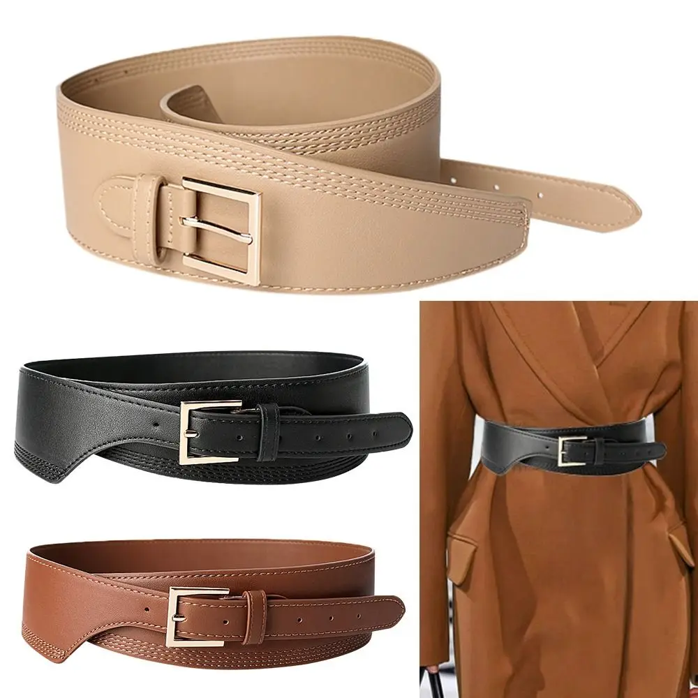 

Fashion Belts for Women PU Leather Gold Square Pin Buckle Cummerbunds HOT Body Corset Cummerbund Female Wide Soft Waistbands