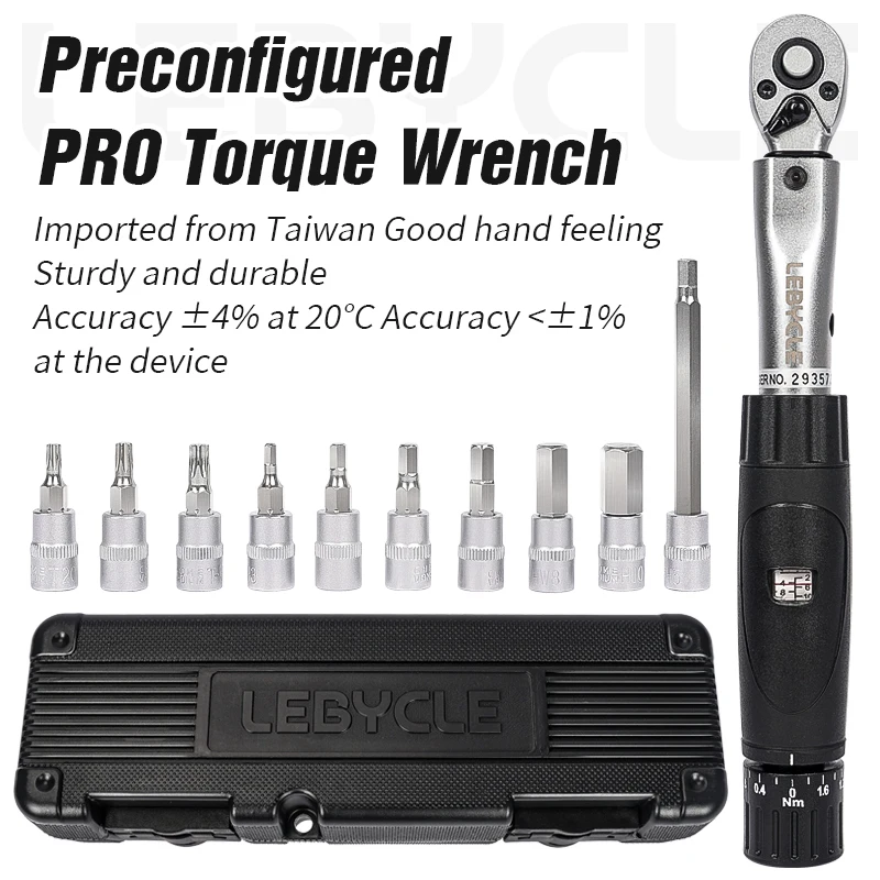 LEBYCLE High Precision Bicycle Torque Wrench 72 Tooth Ratchet Torque Wrench Tool Bike Adjustable Torque Wrench Tool