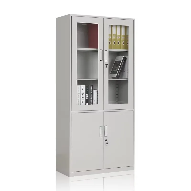 Heavy Duty Steel Filing Cabinet Glass Door Lockable Drawers Office Storage Bulk Supply