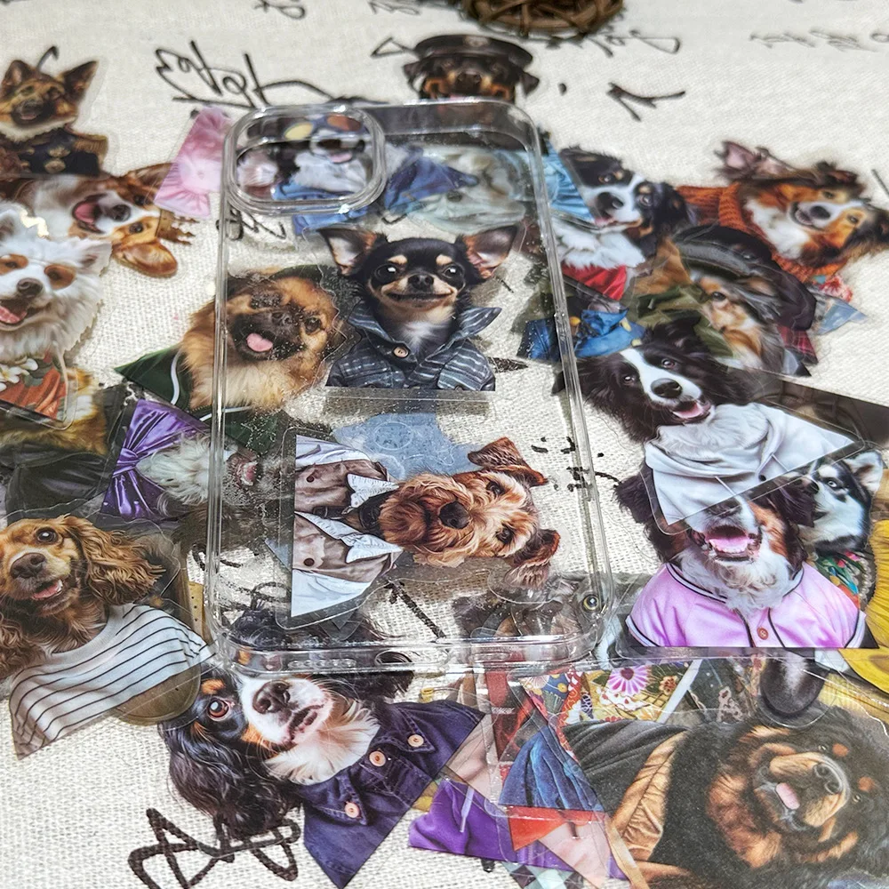 مجموعة ملصقات الكرتون للكلاب ، مقاومة للماء ، شفافة ، حيوان أليف ، مواد مسك الدفاتر ، ديكور ، دفتر ملاحظات ، تصنعه بنفسك ، 50 روض