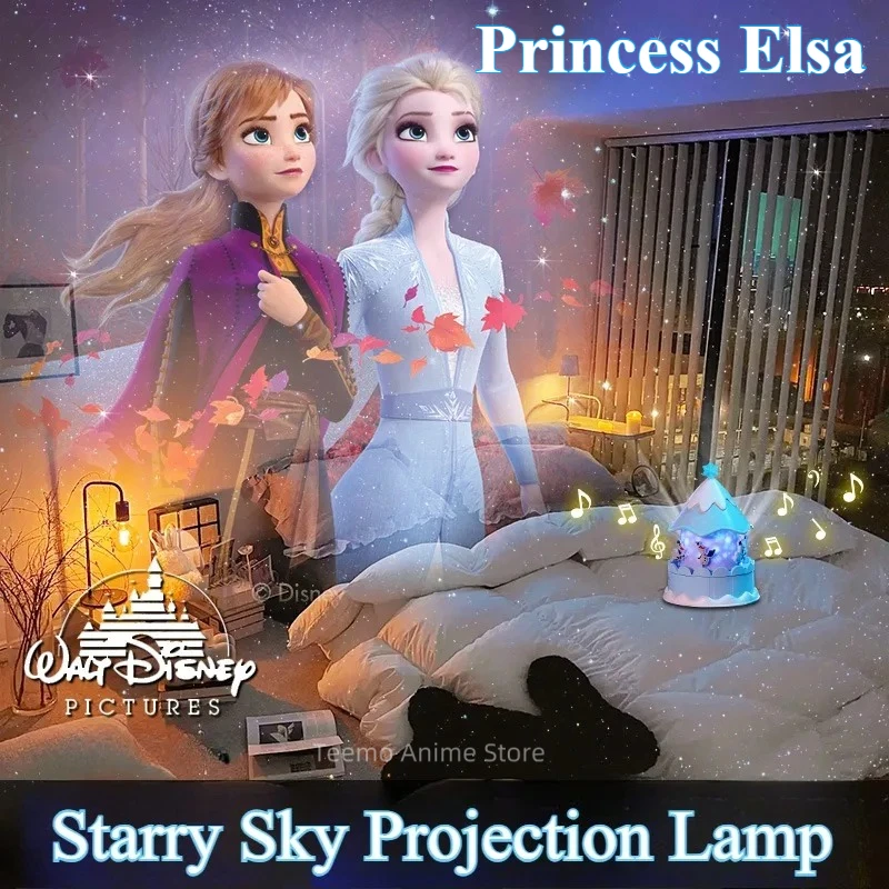 

Принцесса Диснея Эльза, звездное небо, проекционный свет для спальни, аниме, атмосфера, ночник для сна, детский компаньон, игрушки, подарок