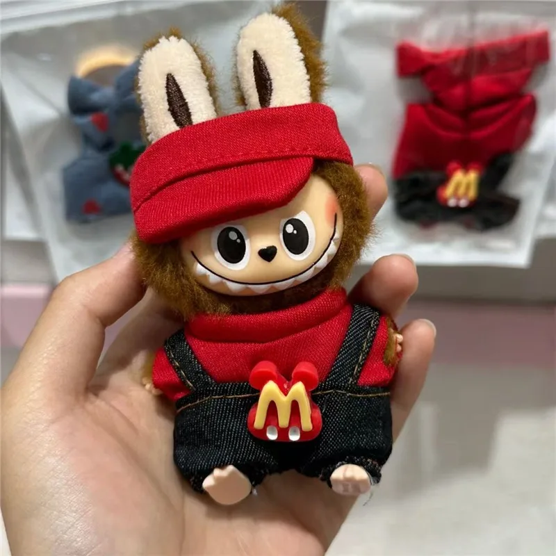 4.0 The Monsters Pin Love Series For Labubu Doll Workwear Fast Food French Fries Cosplay Clothes Fashion Coffee Ropa Clothing