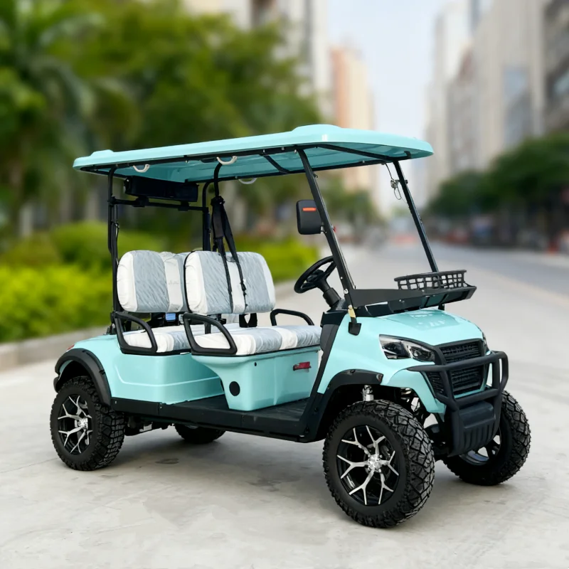 2025 Neues Modell Stil 2 4 6-Sitzer Sightseeing-Bus-Clubwagen mit 4-Rad-Scheibenbremsen Elektrischer Golf-Buggy-Jagdwagen