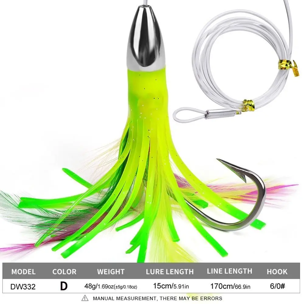 2024 15CM/48G Luminous Octopus Skirts Lure Rubber Artificial Tuna Lures Portable Purple Trolling Skirt Fishing Bait