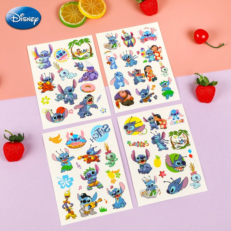 Anime Lilo Stitch Tattoo Stickers Cartoon Figure Kawaii Stitch Dolls PVC Kids Toys Sticker Children Action Figure Toy Stickers