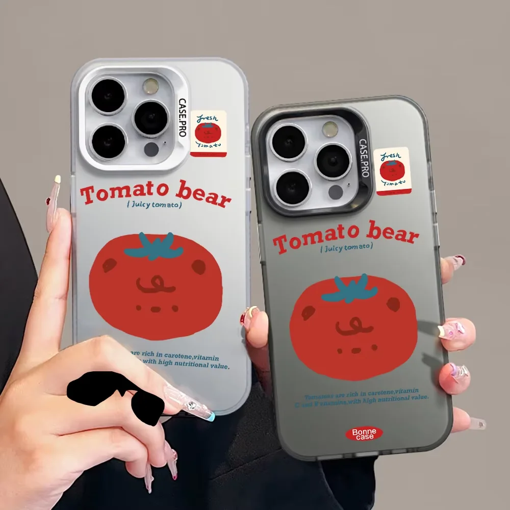 Phone Cases Kawaii - Sevimli Kawaii Vintage Domates Ayıcık Telefon