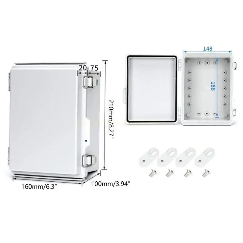 

Long Service Outdoor Electrical Box Waterproof Dustproof Cover Weatherproof Enclosure with Hinged Cover Quick Fixing