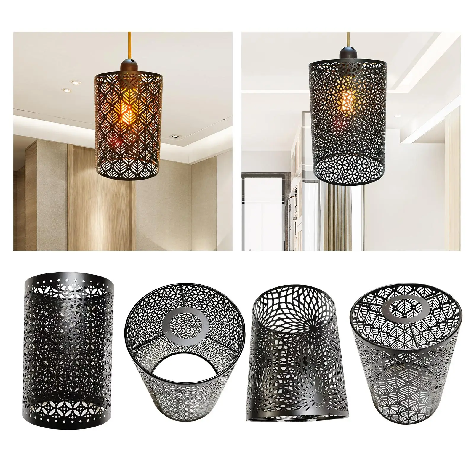 Metal Lampshade Chandelier Cover Retro Style Lamp Cover Decor Ceiling Light Shade for Kitchen Home Cafe Office Dining Room