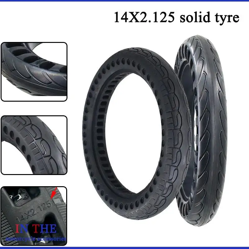 14X2.125  electric vehicle scooter without inflatable explosion-proof solid tire for Folding Electric Bicycle E-bike Accessories