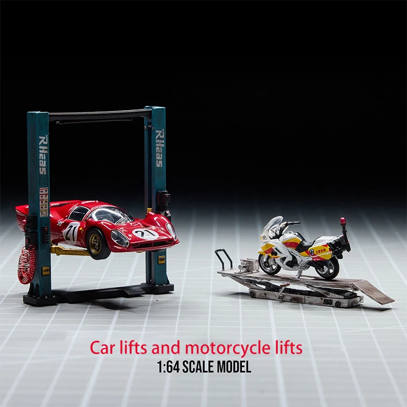 

1:64 Миниатюрная модель сцены подъема автомобиля и мотоцикла