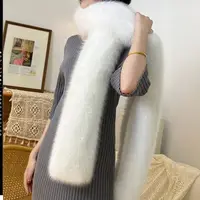 1pcFashionable 180cm Fake Fur Long Scarf Soft Plush Thick Long Strip Scarf Fur Decor Luxury Wraps Shawl Party Ladies Neck Warmer