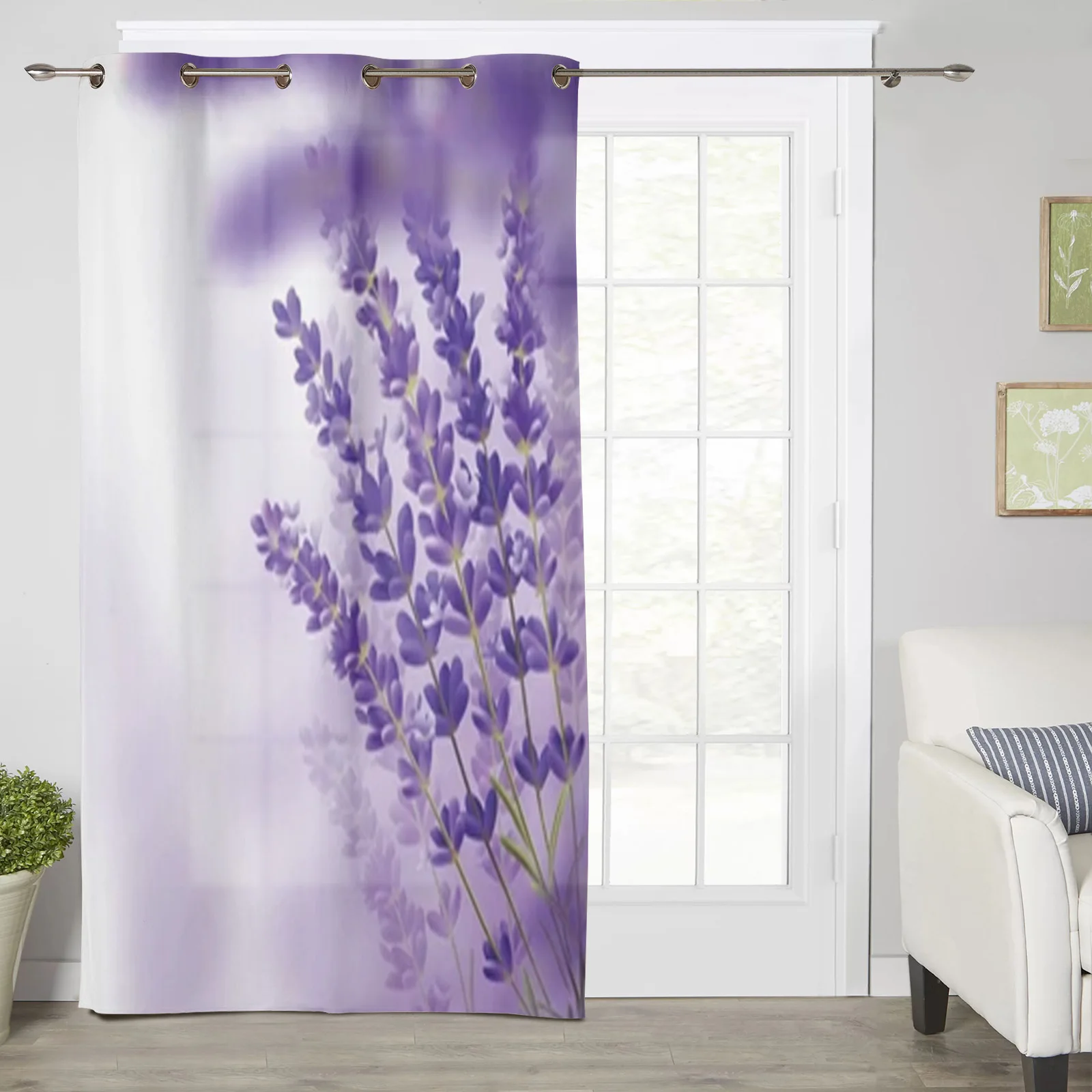 Lavender Background Window Curtains For Living Room Bedroom Luxury Modern Kitchen Curtains Fabric Drapes