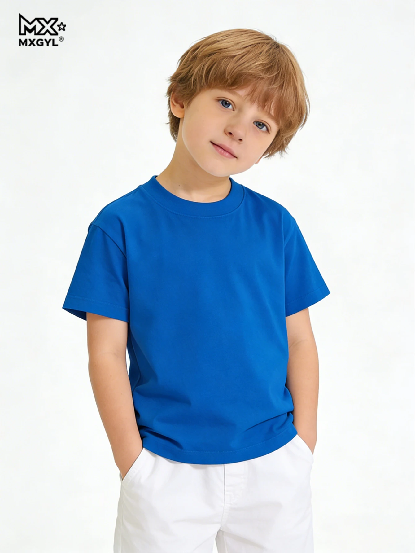 Children's T Shirt Clothes Summer Loose Versatile Solid Color Round Neck Short Sleeve Shirts For Boy Fashion Cotton Basic Tops