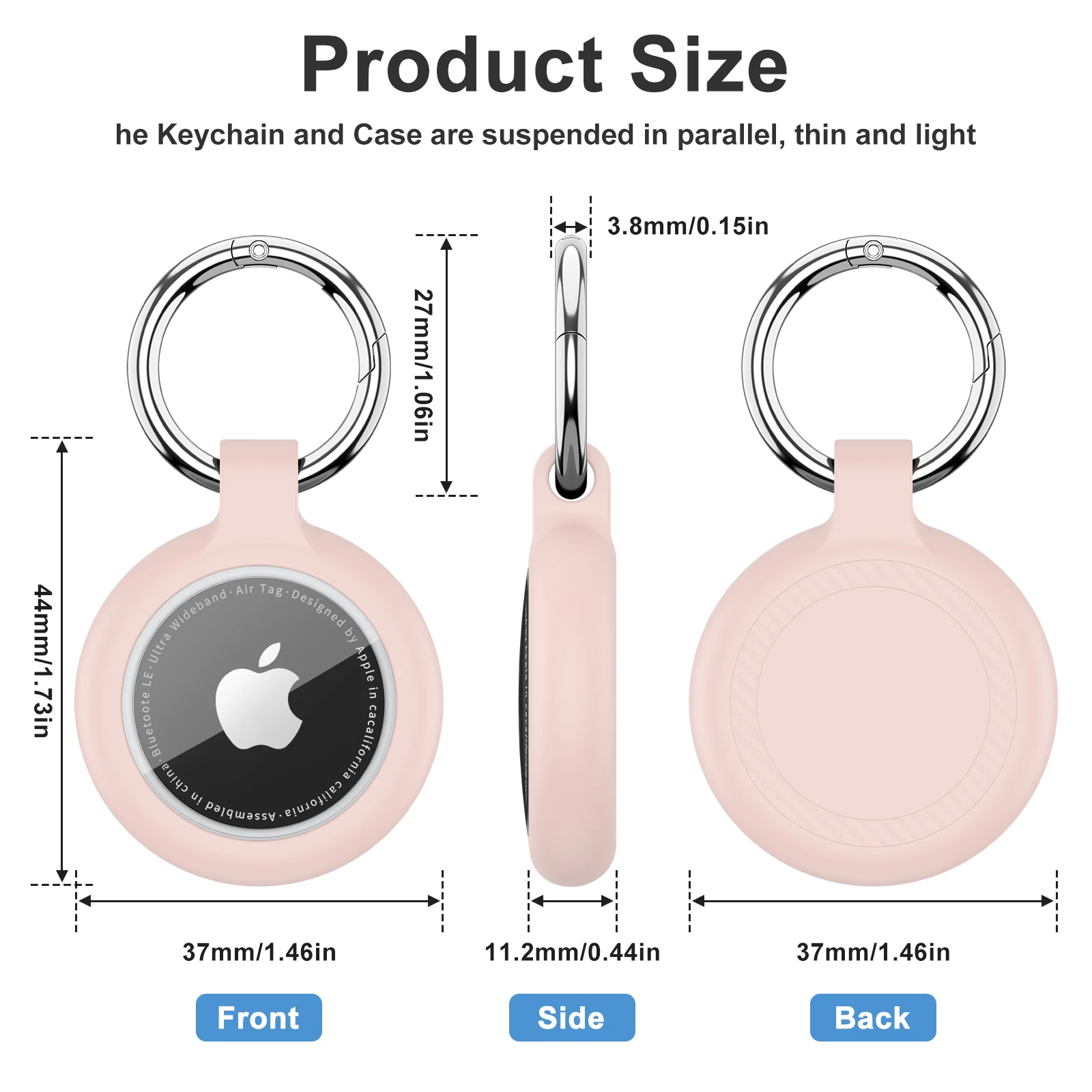Waterproof Anti-lost Keychain Holder TPU Cases for Apple Airtag Cover Dog Cat Pet Collar Tracker Protective For Air Tag Case
