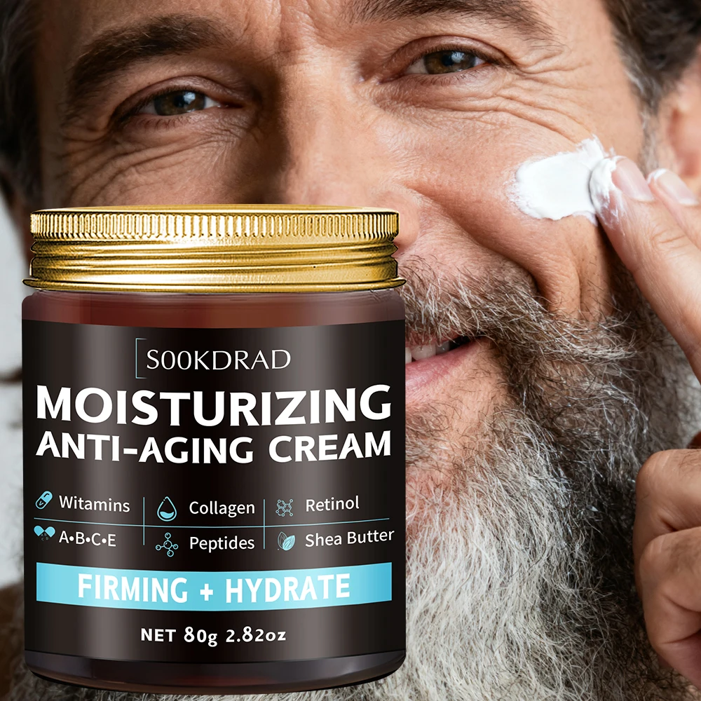 Men's instant firming cream, with a moisturizing and firming formula, suitable for all light coffee color types, unscented