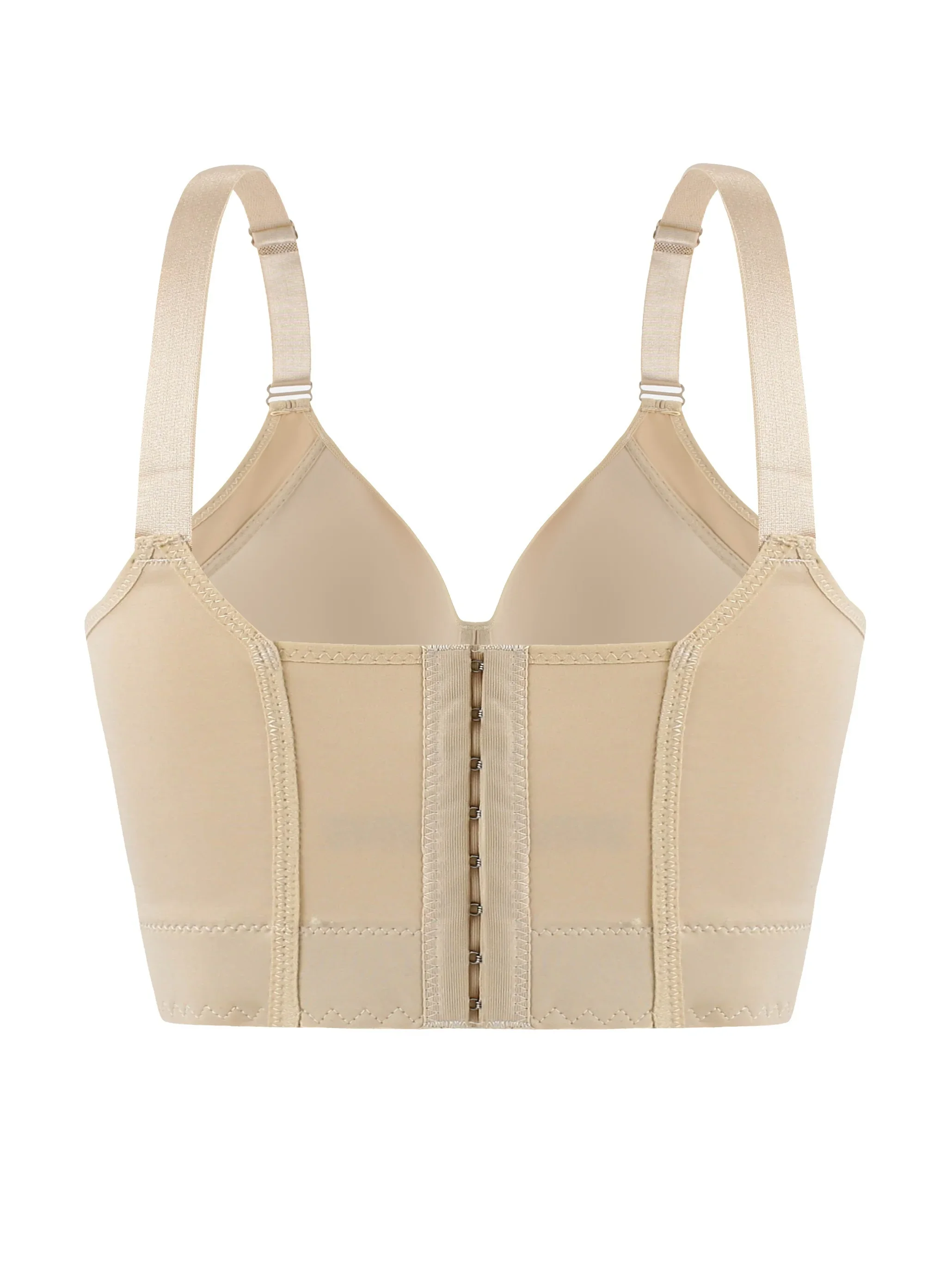 Bezešvé pletené spodní prádlo pro dospělé, plné krytí s ocelovou kosticí z nylonu, jednobarevné - náhled 5