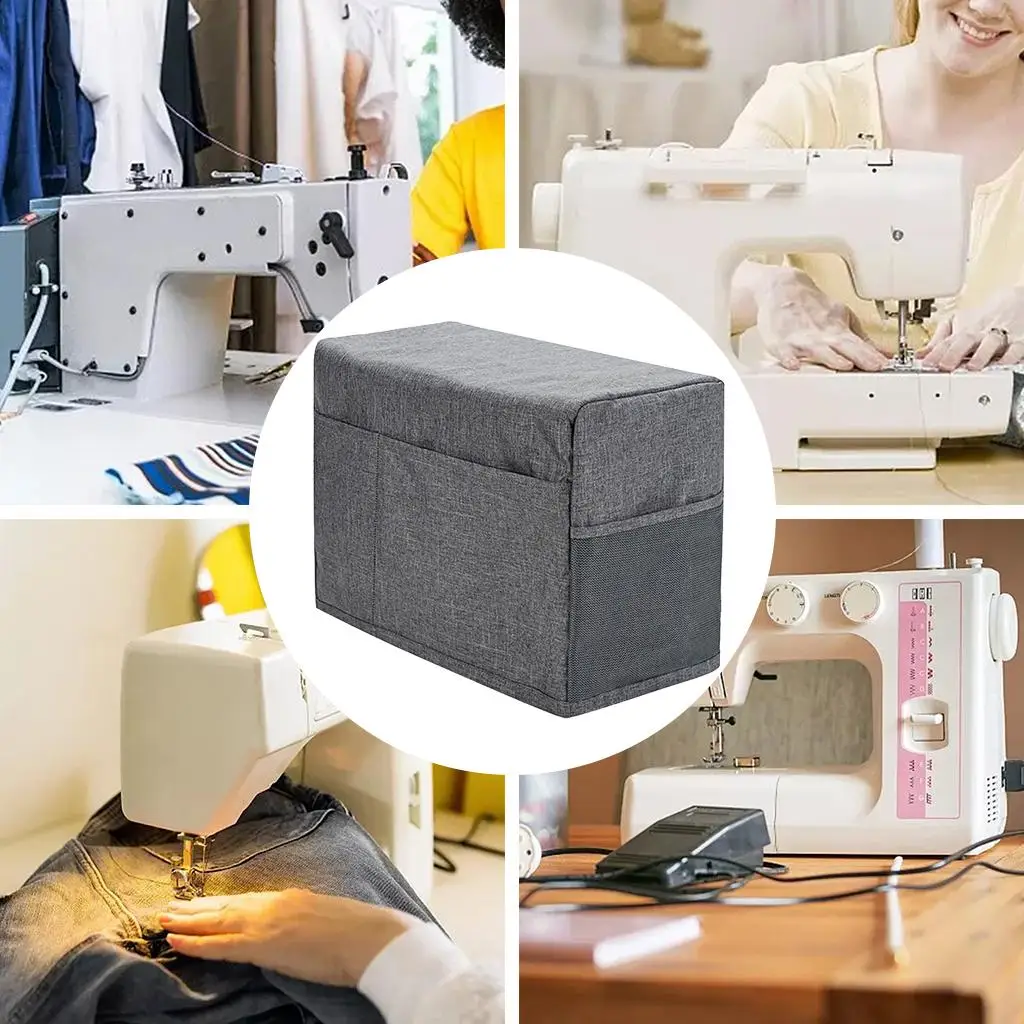 Dustproof Sewing Machine Cover with Pockets Cover/Organizer Polyester Foldable