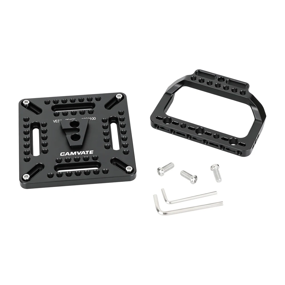 CAMVATE Mehrzweck-VESA-Monitorhalterungsplatte mit V-Lock-Keil und Griff für Kamera-Monitor VESA-Platte 75x75/100x100MM – Detail 4