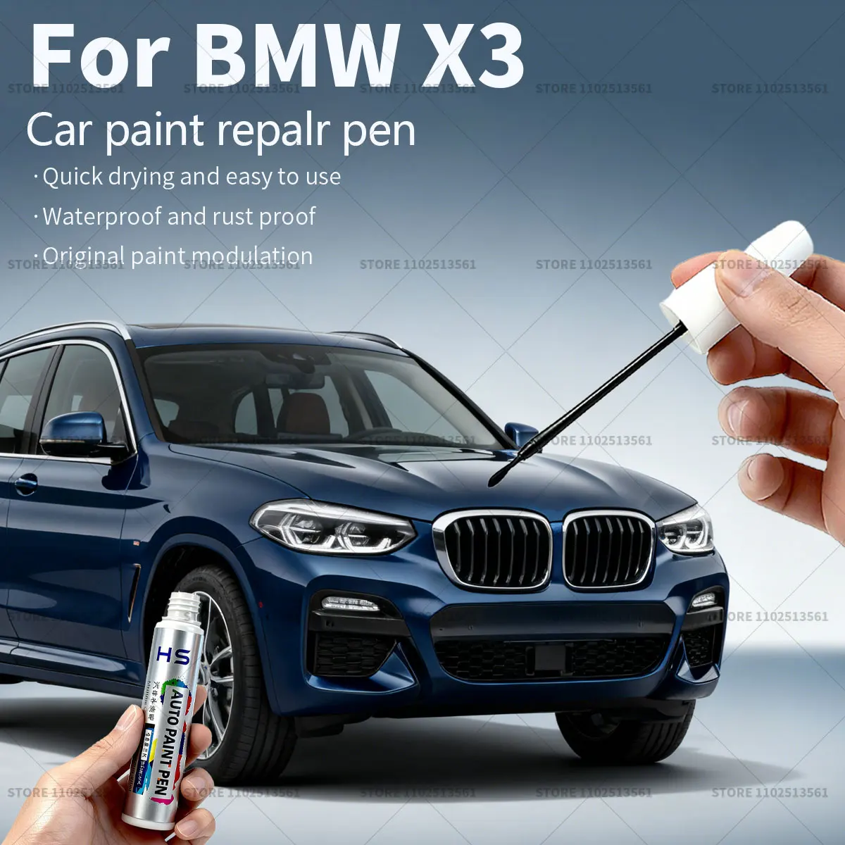 

Car Paint Repair Pen Touch Up Scratch Remover DIY Auto Accessories For BMW X3 Blue C1M White 490 Black 475 Red C06 Silver B66
