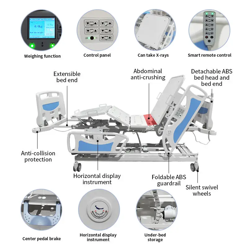 

Multi-function 5 Functions Weighing System Electric ICU Weighing Bed