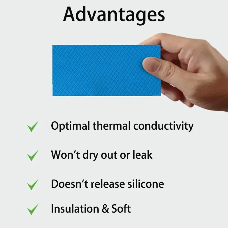 New 22W Thermal Pad 0.5mm 1.0mm 1.5mm 2.0mm 2.5mm 3.0mm Thick 100x100 Silicone Thermal Conductive Gap Pads GPU CPU Laptop Sheet