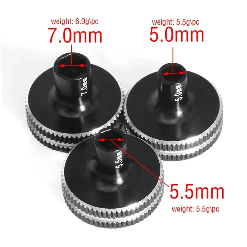 5.0mm/5.5mm/7mm Short Handled Screw Nuts Hexagonal Wrench Sleeve Hex Socket Driver Aluminum Alloy 7075 Wheel Tool