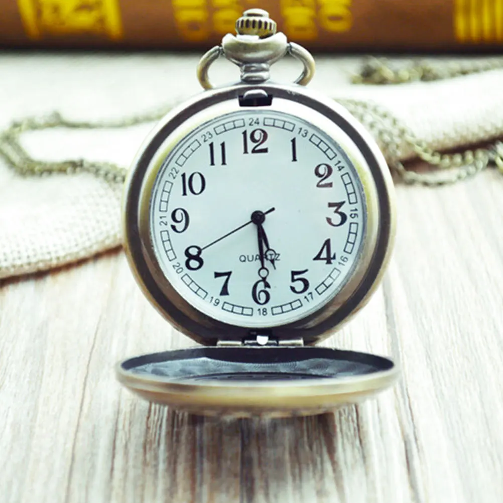

Retro Pocket Watch Vintage Watches for Men Plastic Mirror Portable Lightweight Compact Size Sturdy Materials Appearance