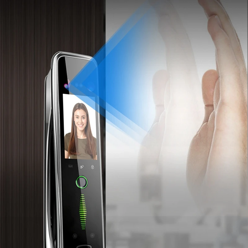 Imagem -06 - Face Recognition Palmprint Fechadura Eletrônica Inteligente Detecção Automática Andiy ai Intelligent Home Office Fingerprint Door Lock 3d