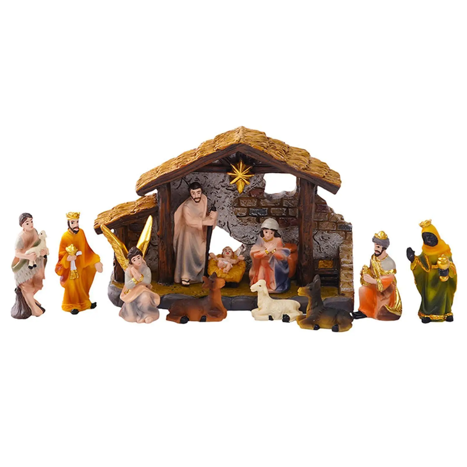 Christmas Nativity Scene Figurine Christmas Decor Decorative Collection