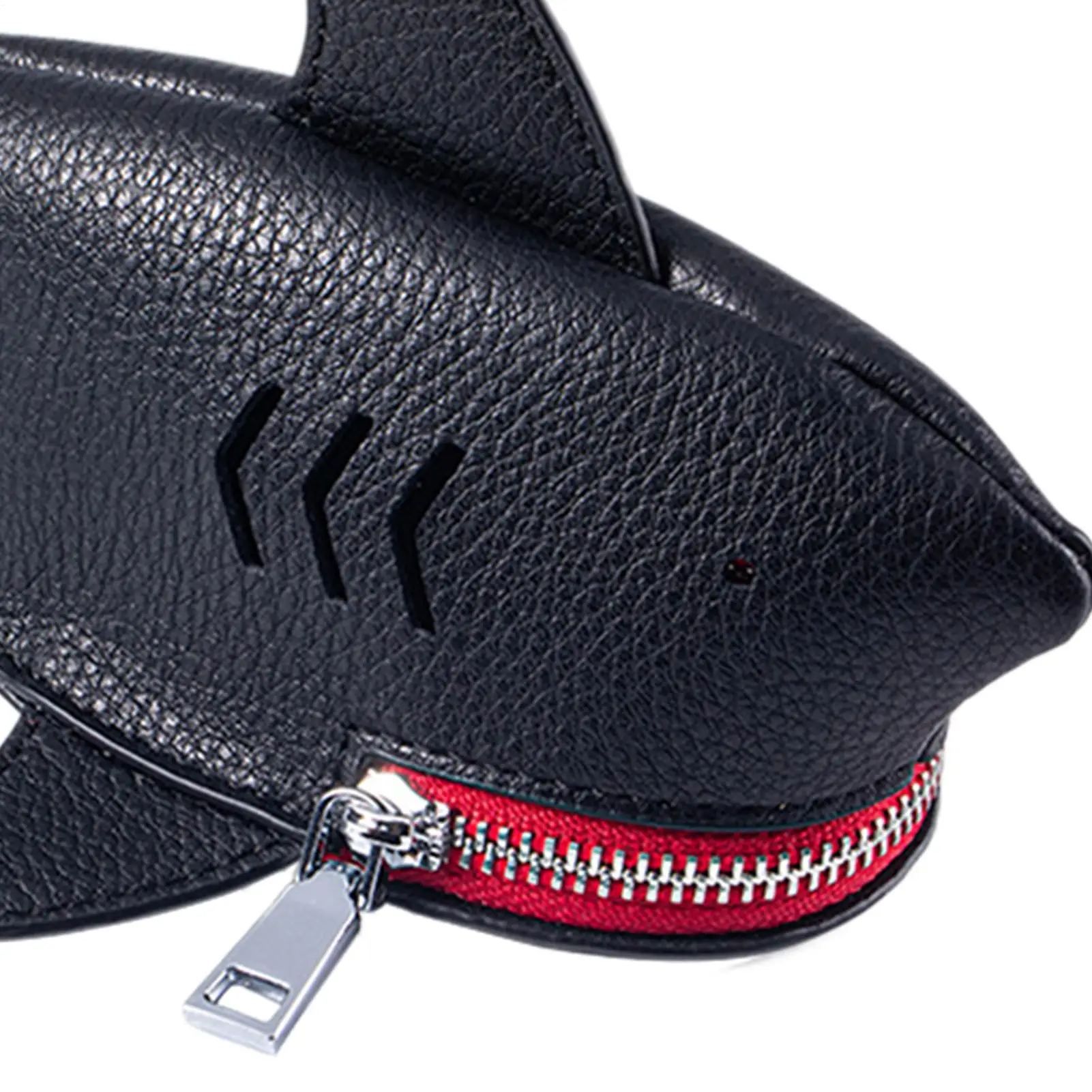 

Whale Shark Coin Purse with key ring and lanyard PU Leather shark-shaped car key pouch shark coin wallet keychain