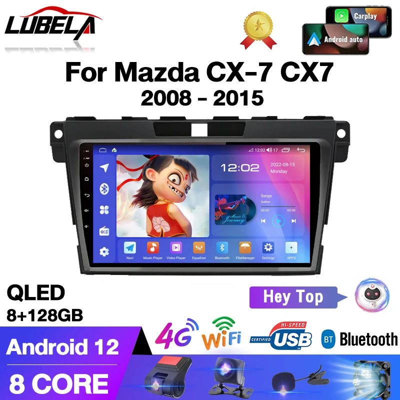 

2 Din Android Auto Radio For Mazda CX-7 CX7 2008 - 2015 Carplay Car Multimedia Player 4G WIFI GPS AI Radio Car Autoradio