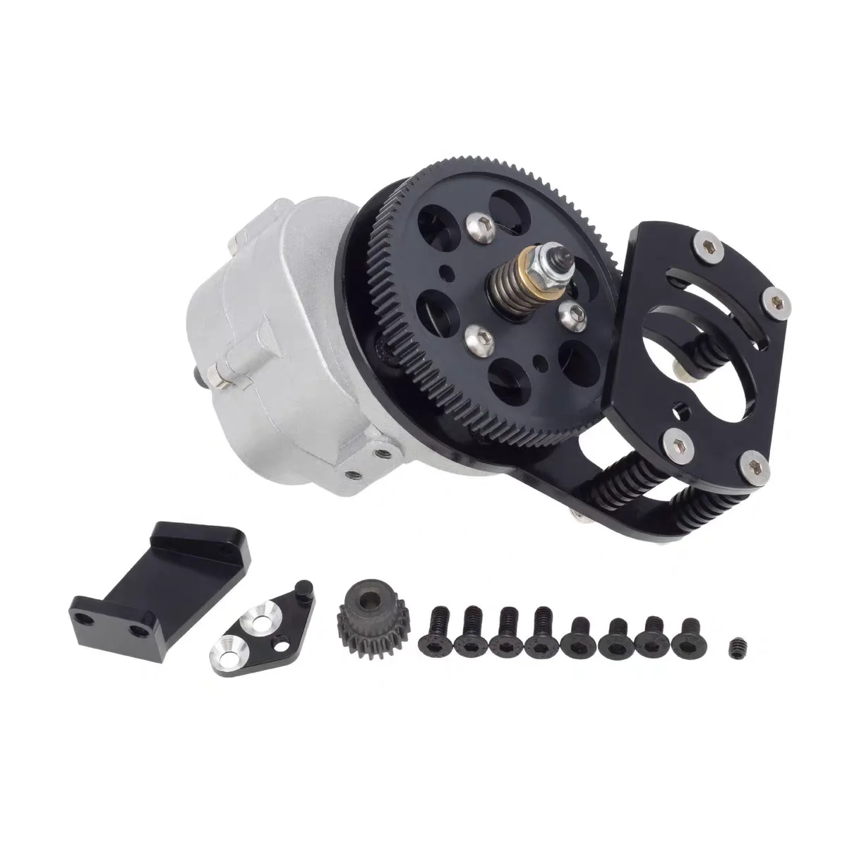 Metall R3 Einzelgang-Getriebe mit Motorhalterung für 1/10 RC Crawler Auto RC4WD D90 II D110 Gelande 2 Upgrades