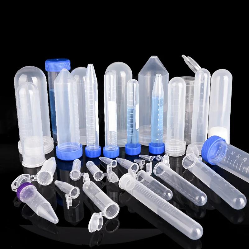 Botellas de plástico para almacenamiento de semillas de jardín, contenedor de tubo de centrífuga con tapa, accesorios de prueba de laboratorio de ciencia, transparente, 0,1-30ML