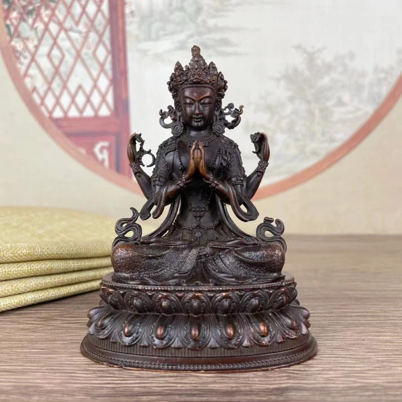 

Worship Buddha Ornament Living Room Decoration Classical Guanyin Bodhisattva King of Tibet Statue Amitabha Buddha Manshu Mini