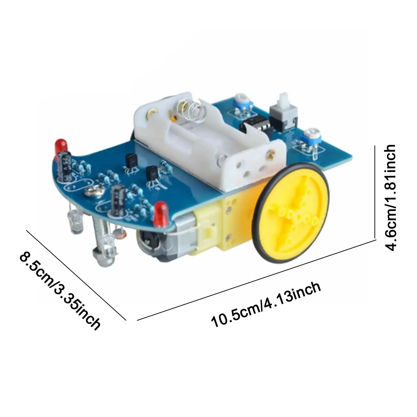 Kit per auto robot fai-da-te Progetto di saldatura Giocattolo educativo robusto e creativo Giocattolo elettronico fai-da-te Apprendimento per bambini Adulti Scuola per principianti