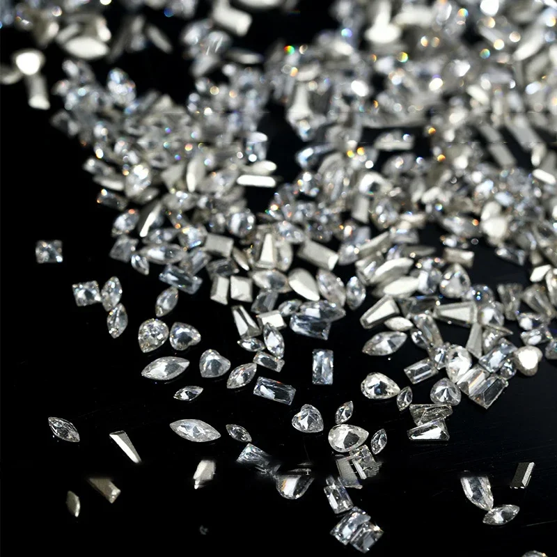 50 قطعة/المجموعة البسيطة مسطحة القاع مسمار الراين بريق الفضة كريستال مسمار الزينة DIY المواد مسمار الفن سحر الملحقات