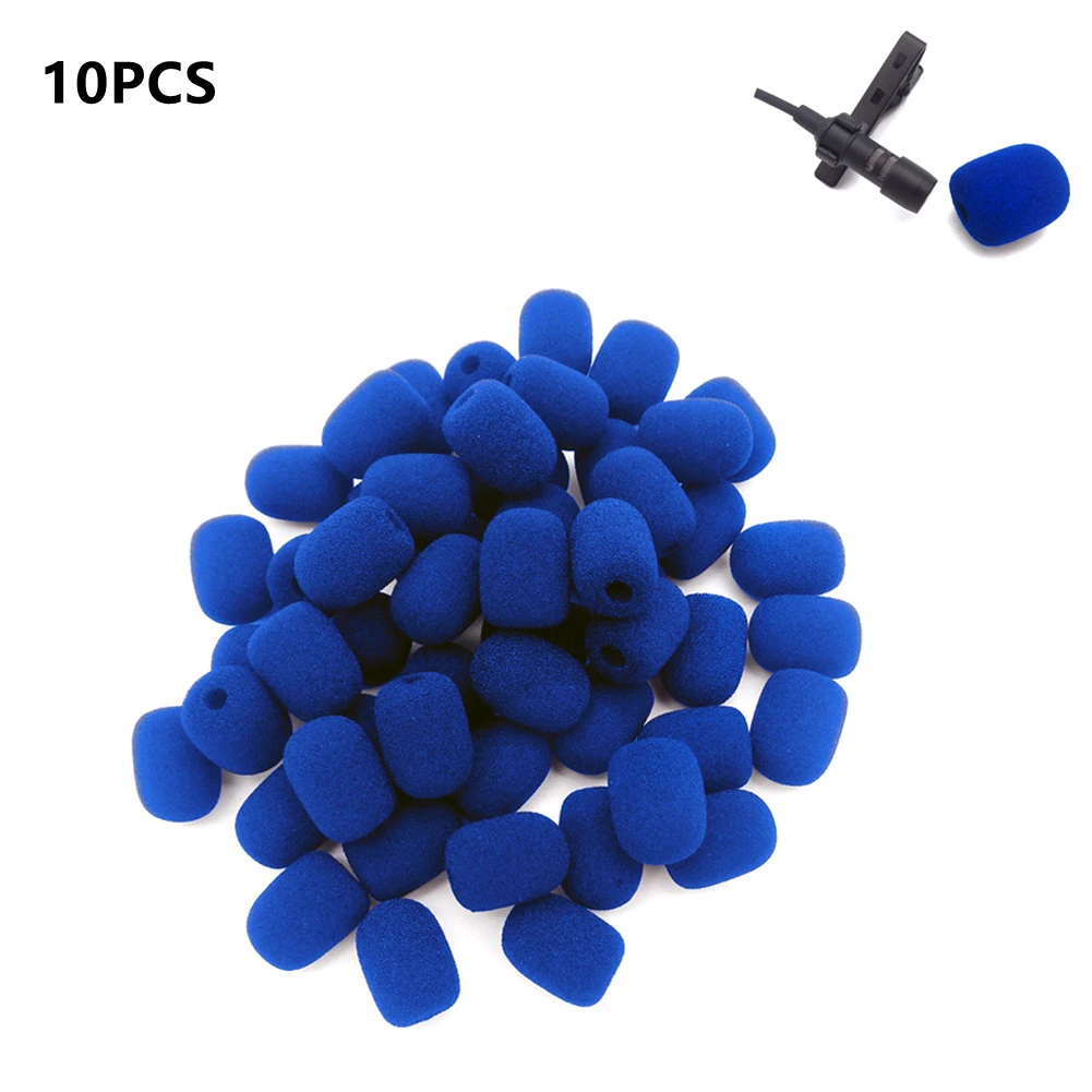 10pcs Mini Headset High Density Mic Windscreen Sponge Foam Replacement Mic Cover Headset Collar Mic Windshield Protector