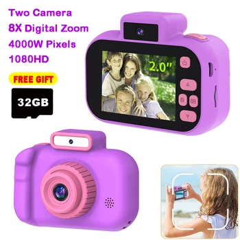 Kids Camera Micro Toy Multi-function Children Selfie Camera Portable Toddler Digital Video Camera USB Charging for Holiday Gift