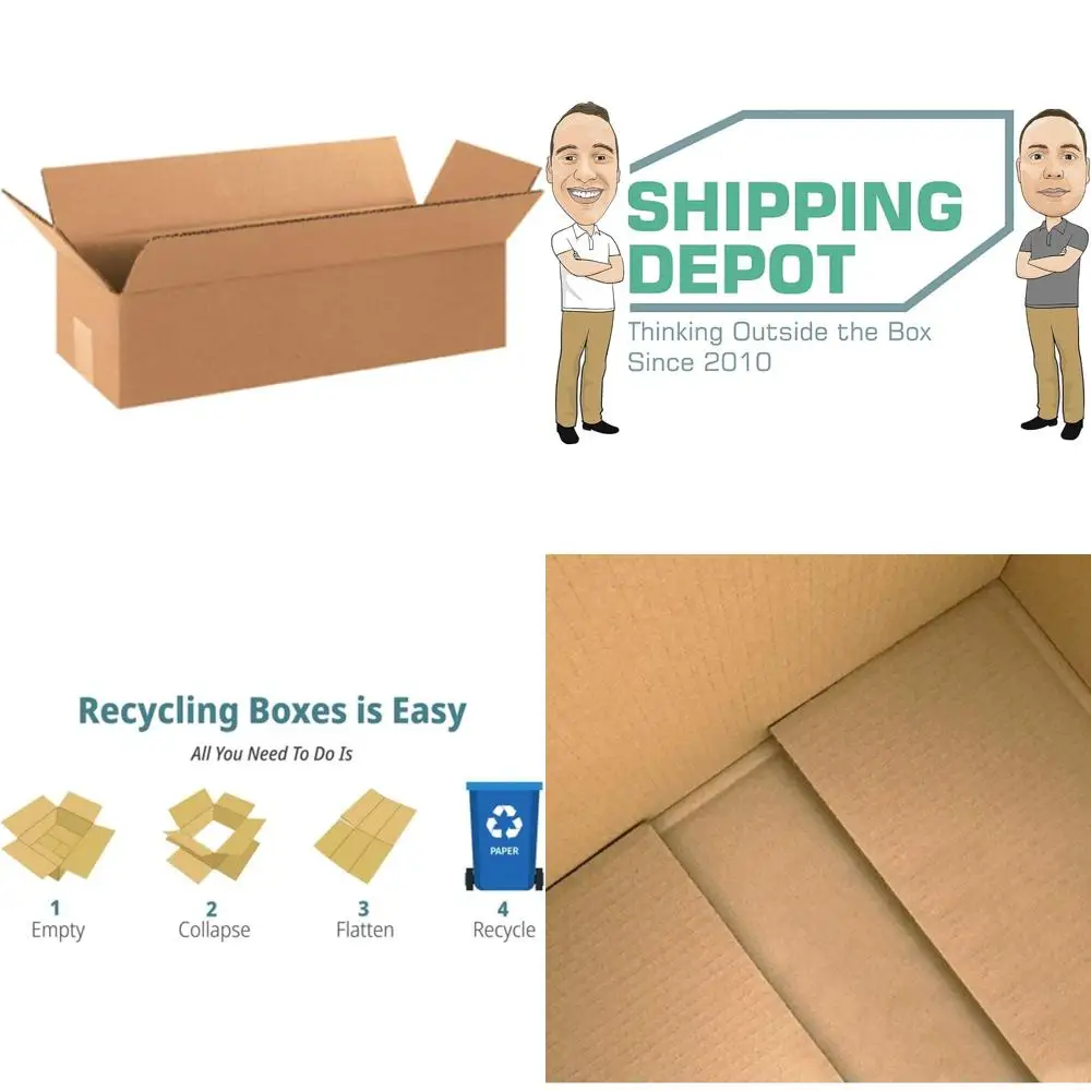 100 Pack Corrugated Cardboard Boxes 16x6x4 Inches - Shipping, Packing, Moving, Mailing Cartons for Secure Transport