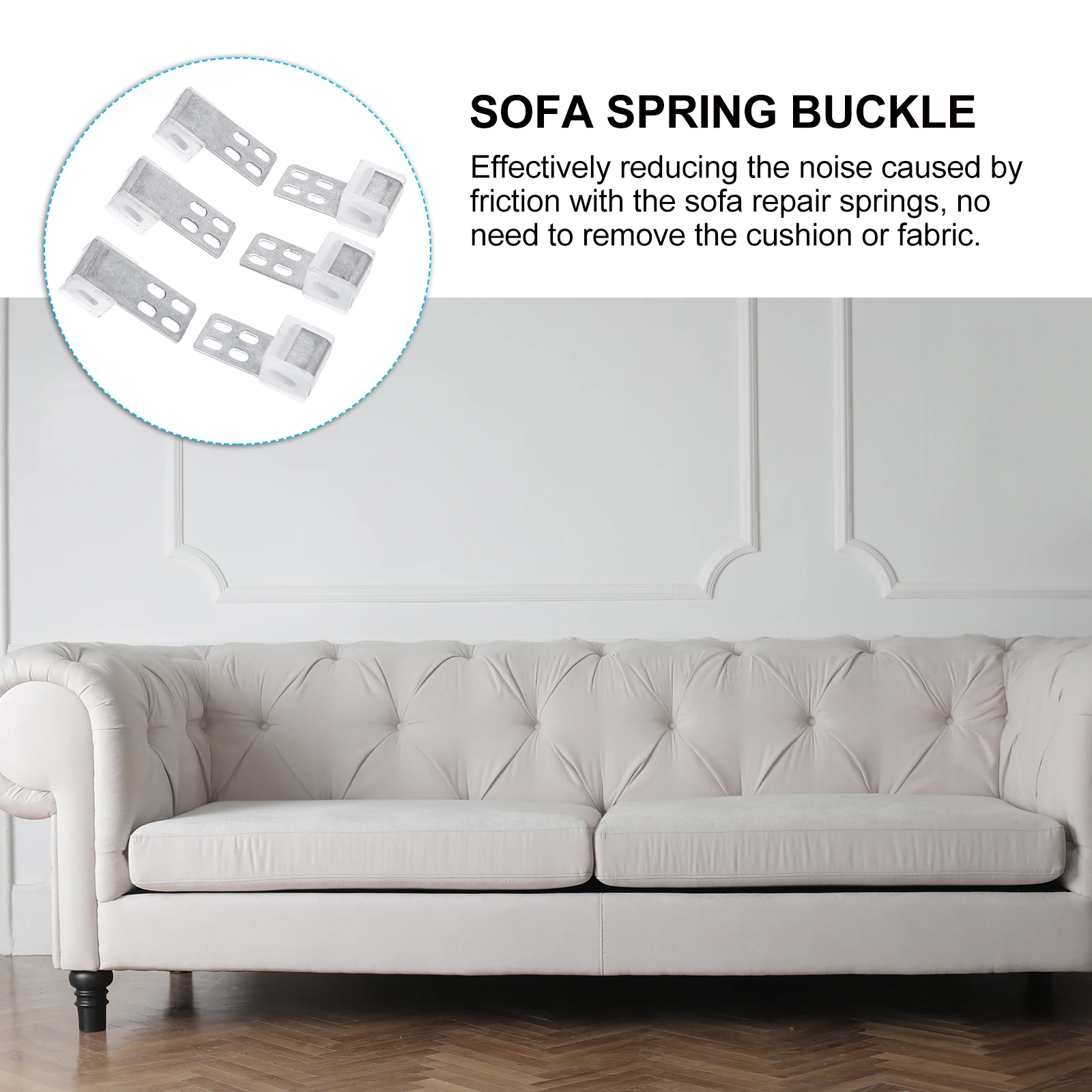

20pcs Sofa Spring Clips Cushion Support Iron Plastic Couch Repair Kit Bed Parts Upholstery Accessories Furniture