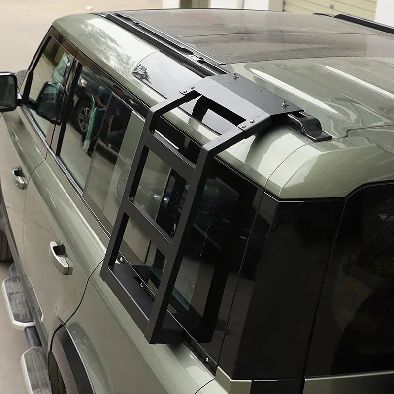 

For 2020-24 Land Rover Defender 90 110 130 Aluminum alloy black car styling rear side window ladder car modification accessories