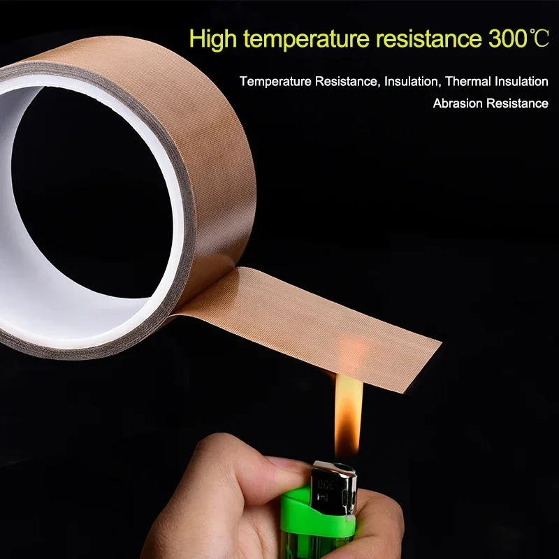 Nastro adesivo PTFE ad alta temperatura da 100 rotoli da 10 m Nastro adesivo PTFE in PTFE - Adatto a Weston, FoodSaver, sigilla un pasto, cavi sottovuoto