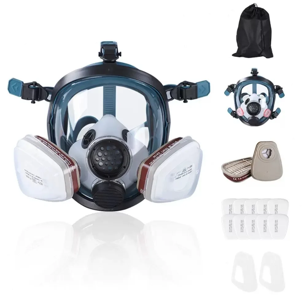قناع واقٍ، رذاذ مطلي، حماية من الحرائق الكيميائية، مجال رؤية واسع، قناع وجه كامل، غاز حمض والقلويات، قناع غاز 6800 #1