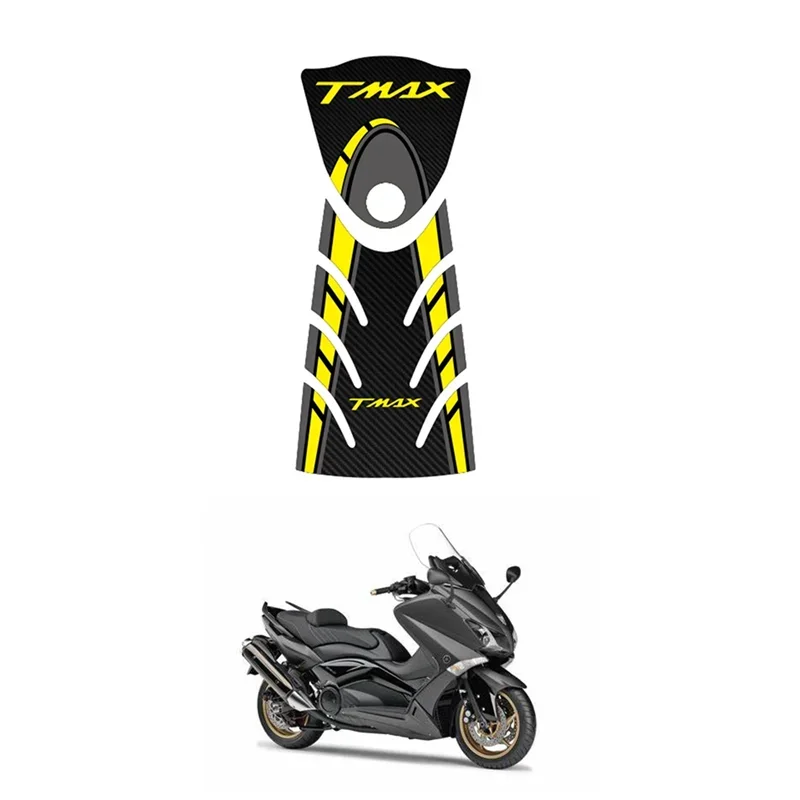 FOR YAMAHA TMAX 530 Motorcycle Fuel Tank Protector 3D Gel Sticker Decal - Yellow MOTO