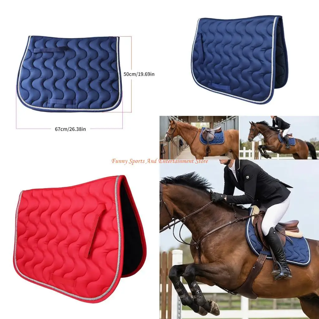 C4DE 5mm Thick Sponge Resin Cotton Filled Horse Saddles Pad With Quilting For Pressure Distribution And Sweat Absorption