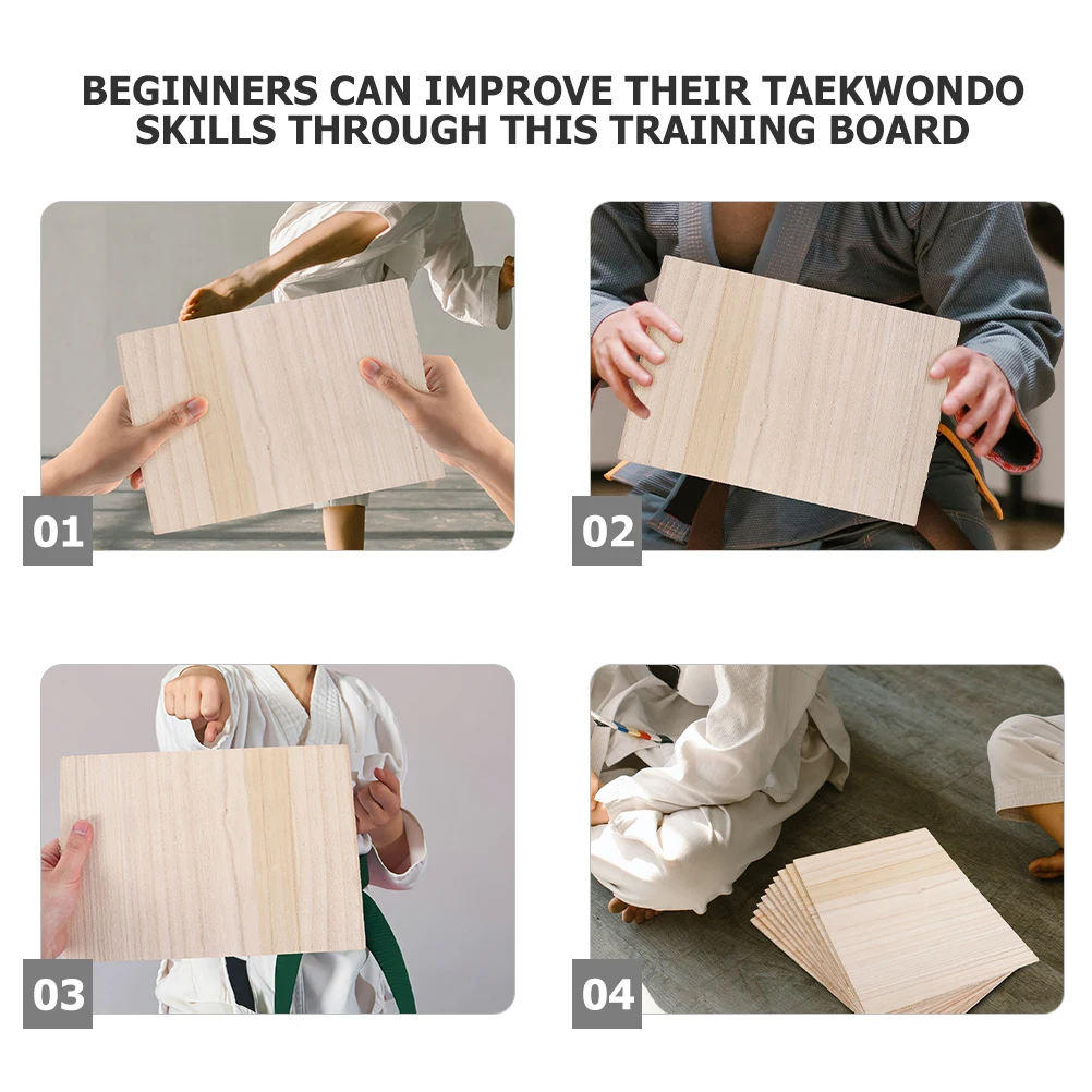 

12 Pcs Strike Plate Taekwondo Board Wood Breaking Portable Training Martial Supplies Convenient Daily Practice