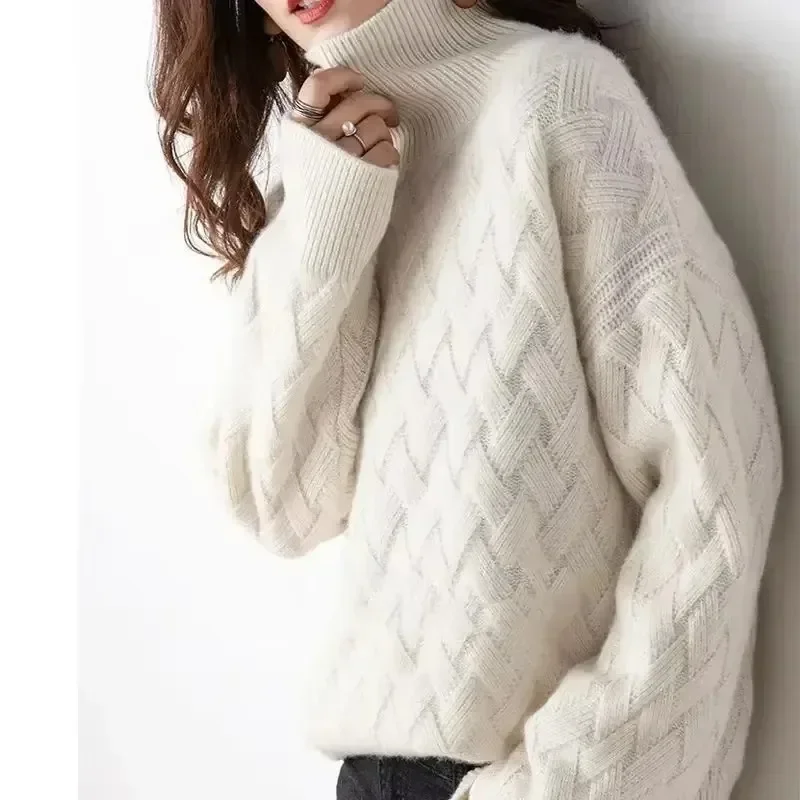 Korean Fashion  New Women Loose Sweater Winter Casual Cashmere Thick Sweater Pullovers Female Long Sleeve Pullover Y10171