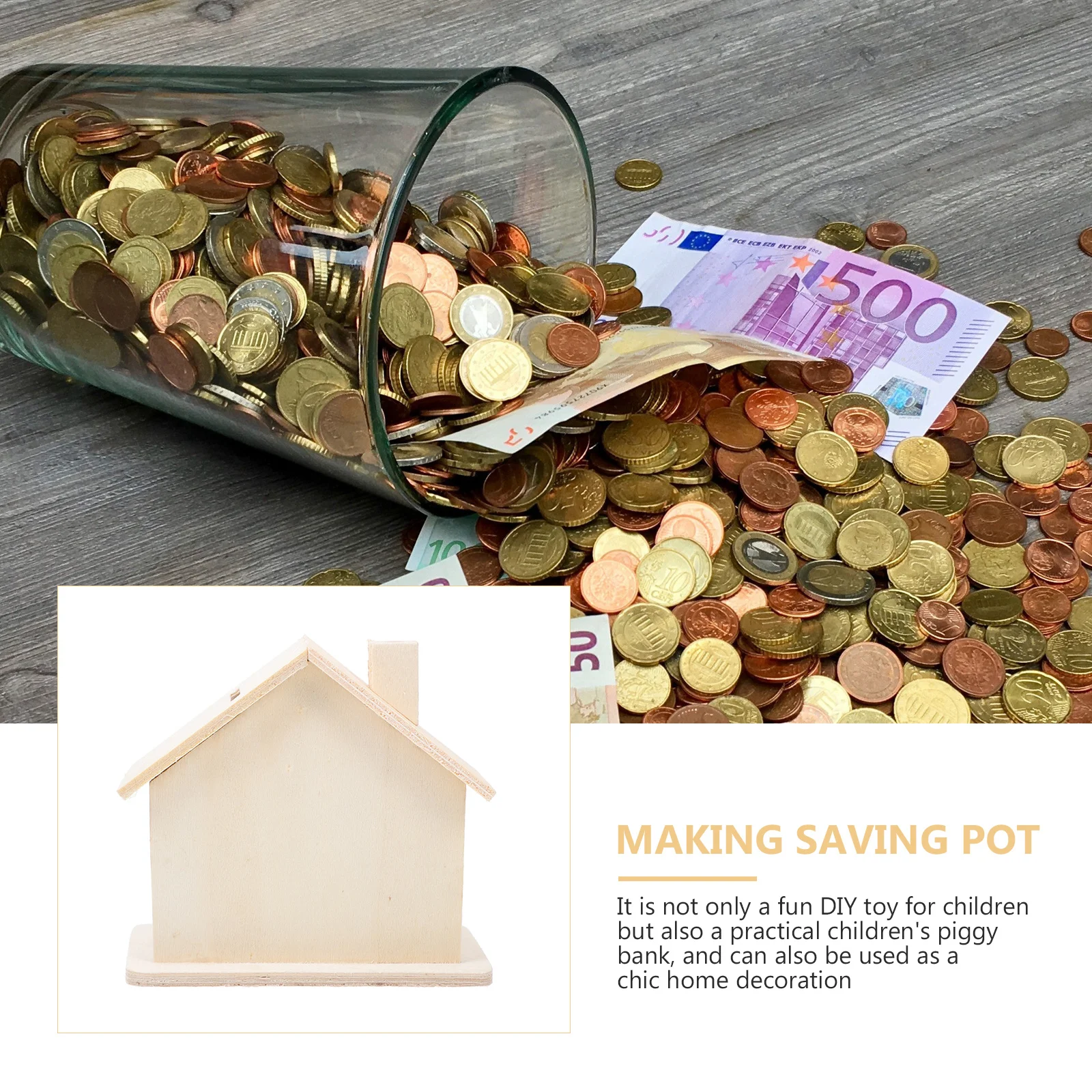 3 قطعة حصالة على شكل حيوان خشبي لتقوم بها بنفسك صندوق توفير الخشب غير المكتمل للأطفال تخزين العملات المعدنية صندوق المال الفارغ ديكور تغيير الحاويات