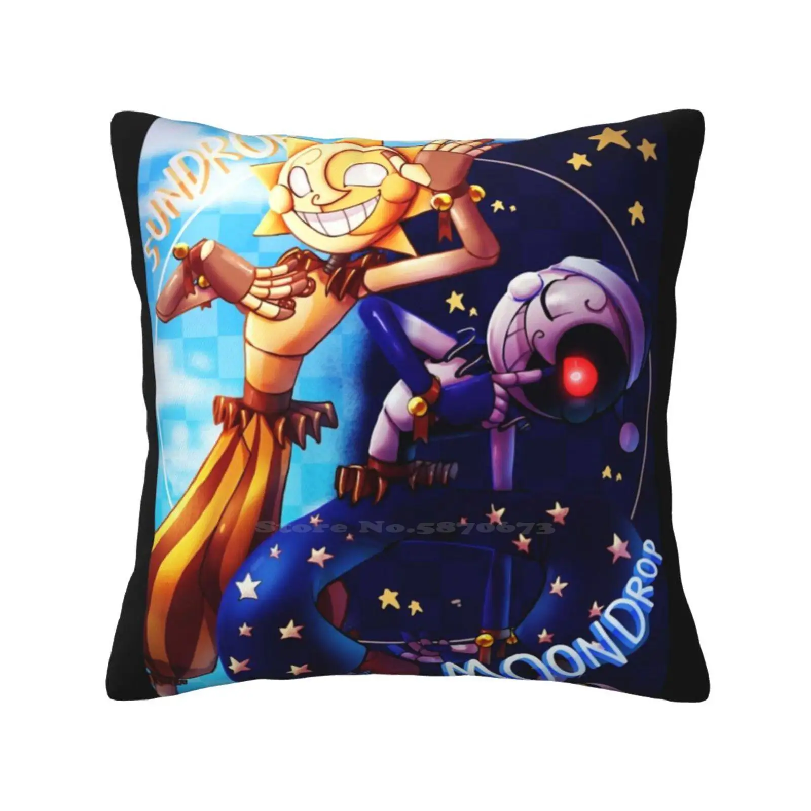 Five Nights At Security Breach-Sun And Moon I Pillowslip Pillowcase Sundrop And Moondrop Five Nights At Security Breach Fazbear