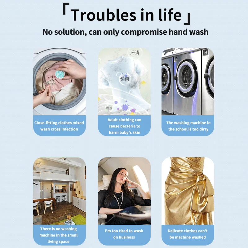 Mini washing machine ultrasonic cleaning machine, glasses and watches fruit and seafood cleaning, underwear and socks cleaning